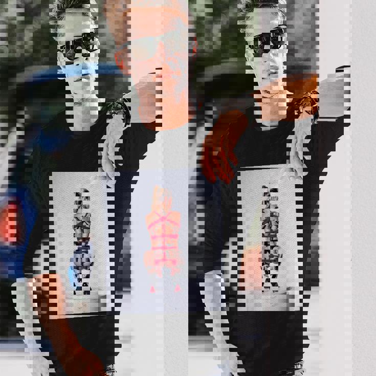 セクシーガールグラフィックtシャツ シバリロープのセクシーなピンナップガール 長袖Tシャツ 彼への贈り物