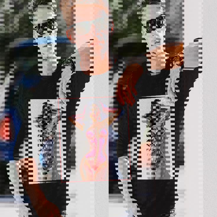 セクシーガールグラフィックtシャツ セクシー巨乳sfピンナップガール 長袖tシャツ 長袖Tシャツ 彼への贈り物