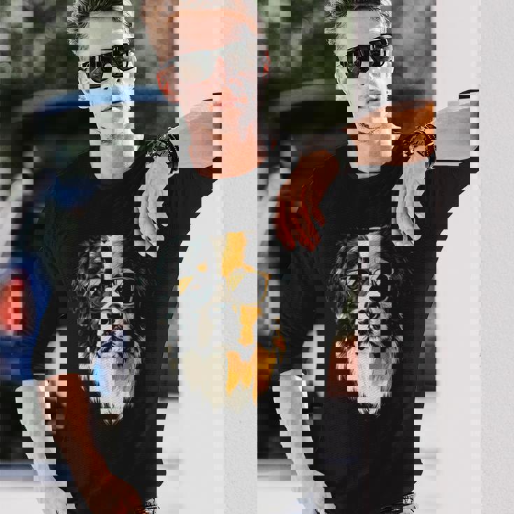 セントバーナード 犬 グラフィック ペット アートワーク セントバーナード 長袖Tシャツ 彼への贈り物