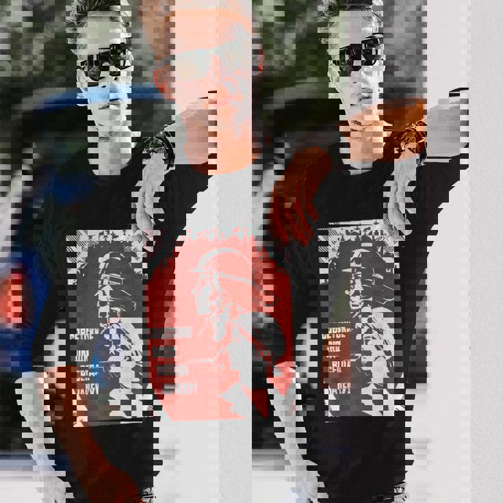 ソビエト連邦 ワーキングクラス プロパガンダポスター Cccp 長袖Tシャツ 彼への贈り物