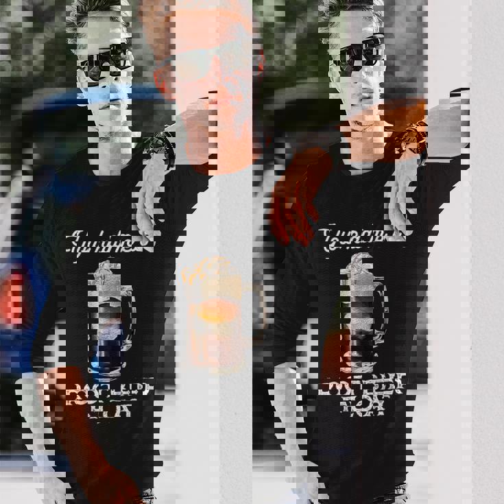 ソーダ愛好家のためのかわいいルートビアフロート格言 長袖Tシャツ 彼への贈り物