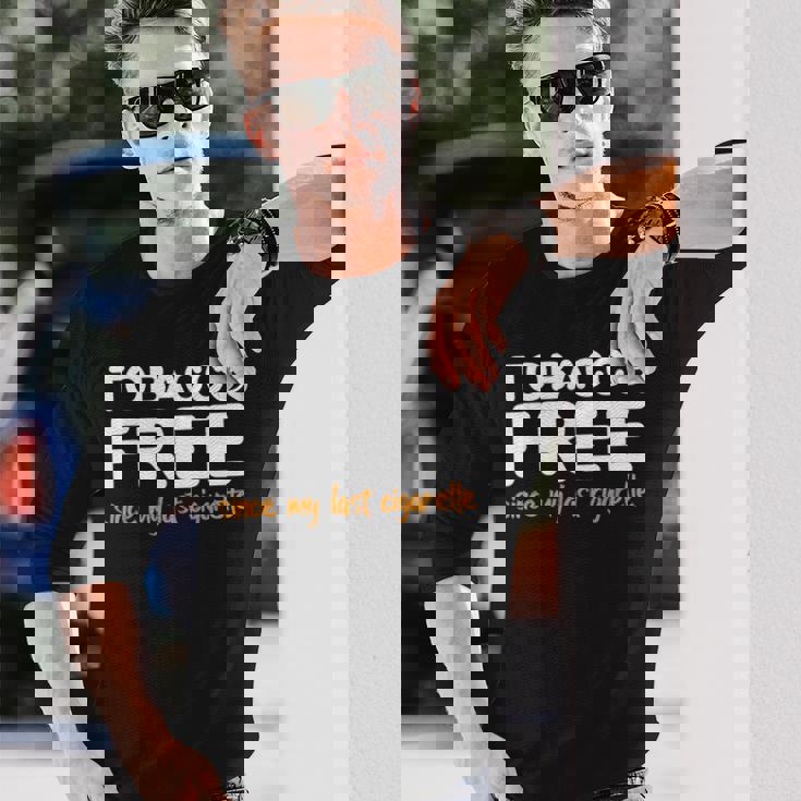 タバコ禁煙 おもしろ タバコ 禁煙 ギフト 長袖Tシャツ 彼への贈り物