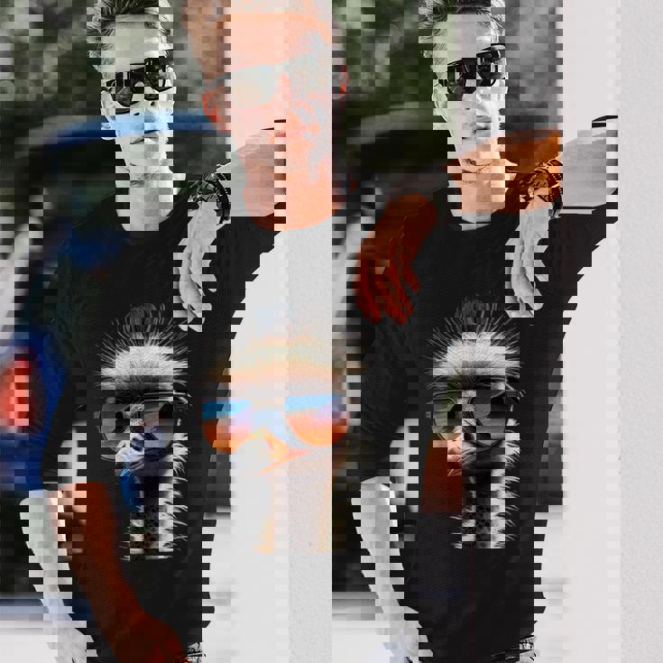 ダチョウ 鳥 エミュー ラタイト 私はダチョウが大好きです 疑惑のダチョウ 長袖Tシャツ 彼への贈り物