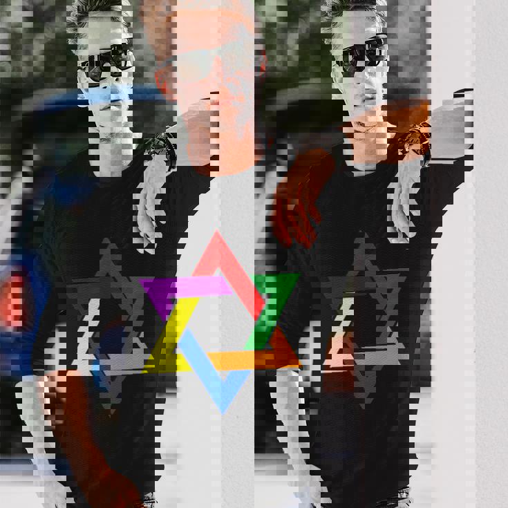 ダビデの星 Lgbt 長袖Tシャツ 彼への贈り物