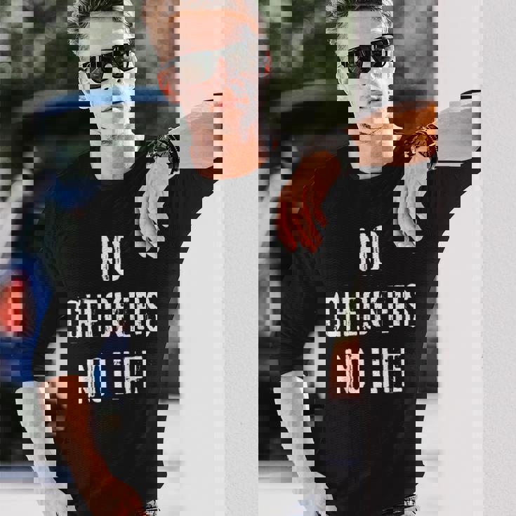 チェッカーズ プレイヤー ボードゲーム愛好家 長袖Tシャツ 彼への贈り物