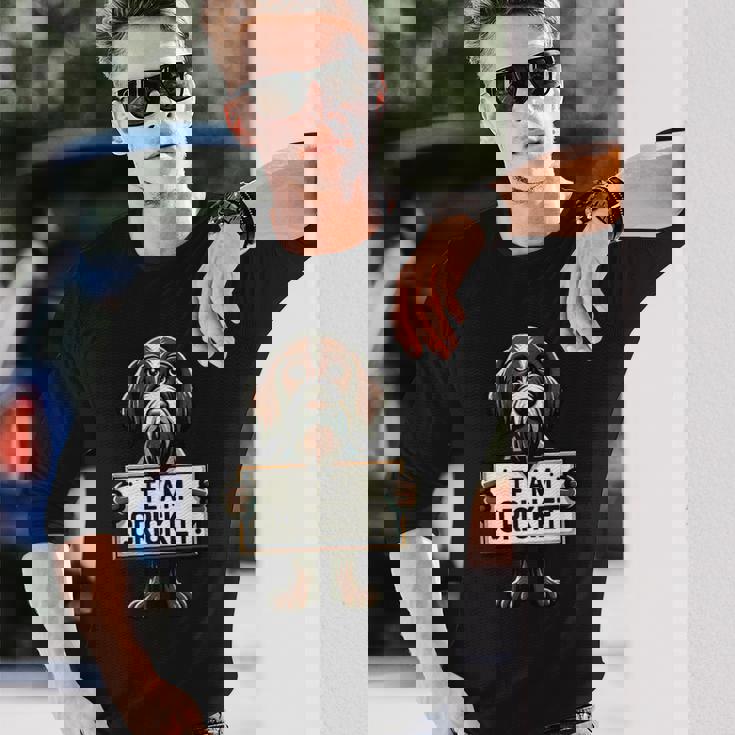 チームクリケット、クリケットの正義、犬好き、ハンティングドッグ 長袖Tシャツ 彼への贈り物