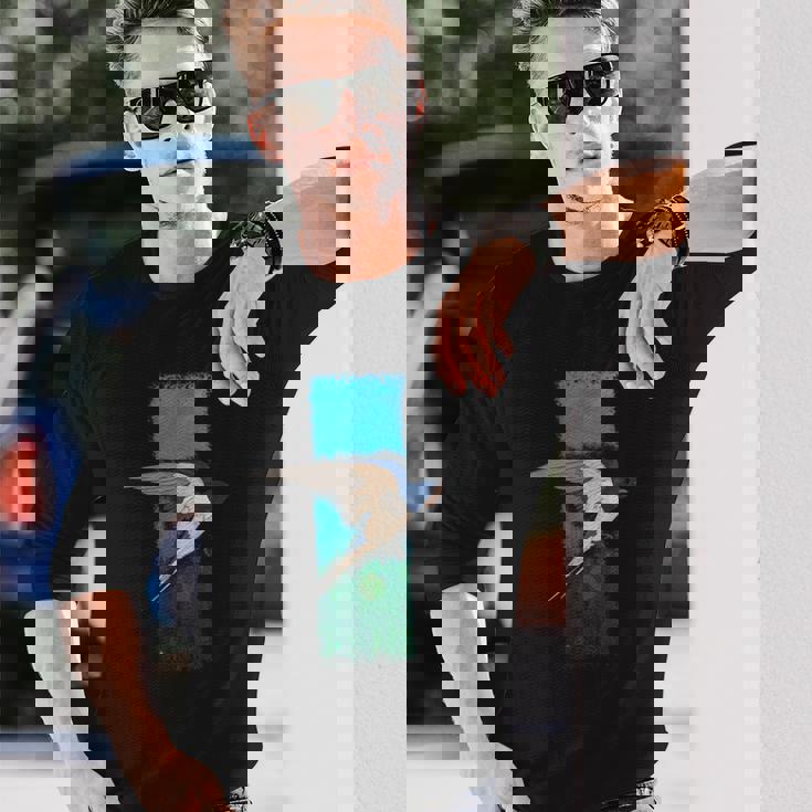 ツバメ鳥のグラフィック 長袖Tシャツ 彼への贈り物