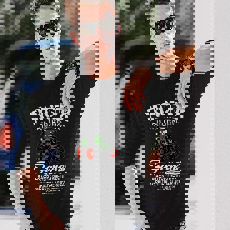 トラクター、トラクター、トラクター、農業 長袖Tシャツ 彼への贈り物