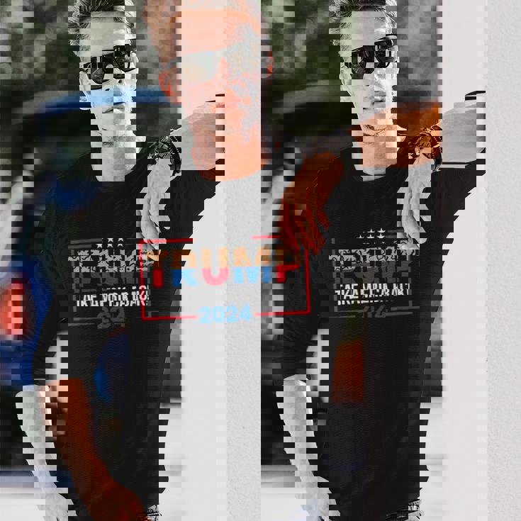 トランプ 2024 アメリカを取り戻す トランプ大統領 長袖Tシャツ 彼への贈り物