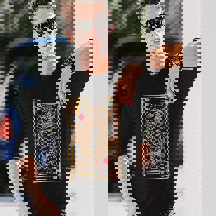 トランプ レトロ ダイヤモンド キング 長袖Tシャツ 彼への贈り物