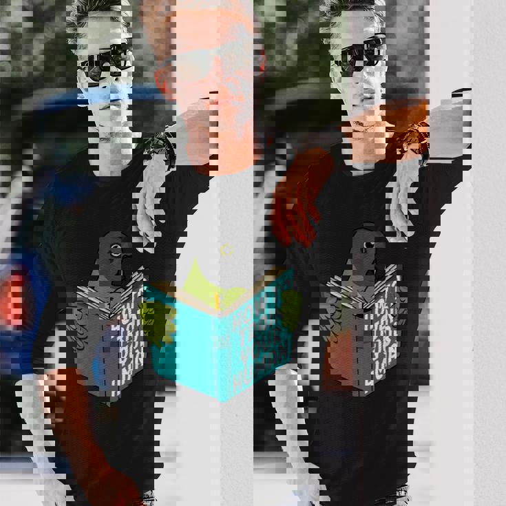 トレイン・ユア・ヒューマン I ブック・パロット I セネガルオウム 長袖Tシャツ 彼への贈り物