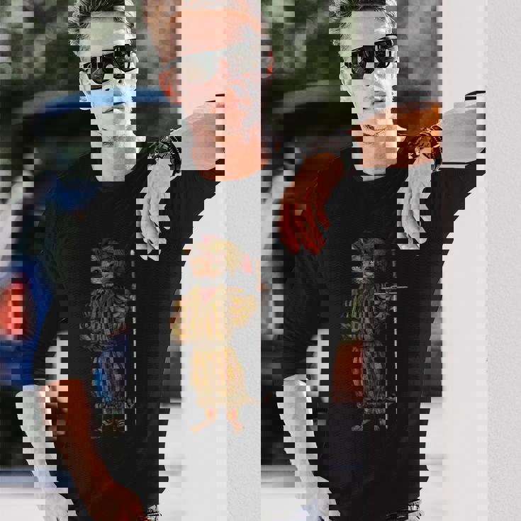 ドイツ ランドスケニヒト猫 ルネサンス ツヴァイハンダー 剣 Hema 長袖Tシャツ 彼への贈り物