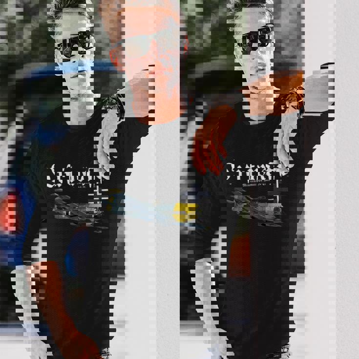 ドイツ戦闘機 I ドイツ軍のウォーバード I ドイツ空軍 第二次世界大戦 長袖Tシャツ 彼への贈り物