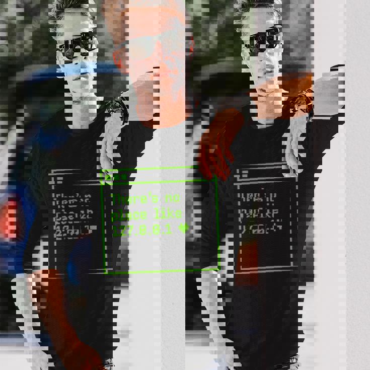 ドイツ語のテキストipを使用した127001ギフトアイデアのような場所はありません 長袖Tシャツ 彼への贈り物