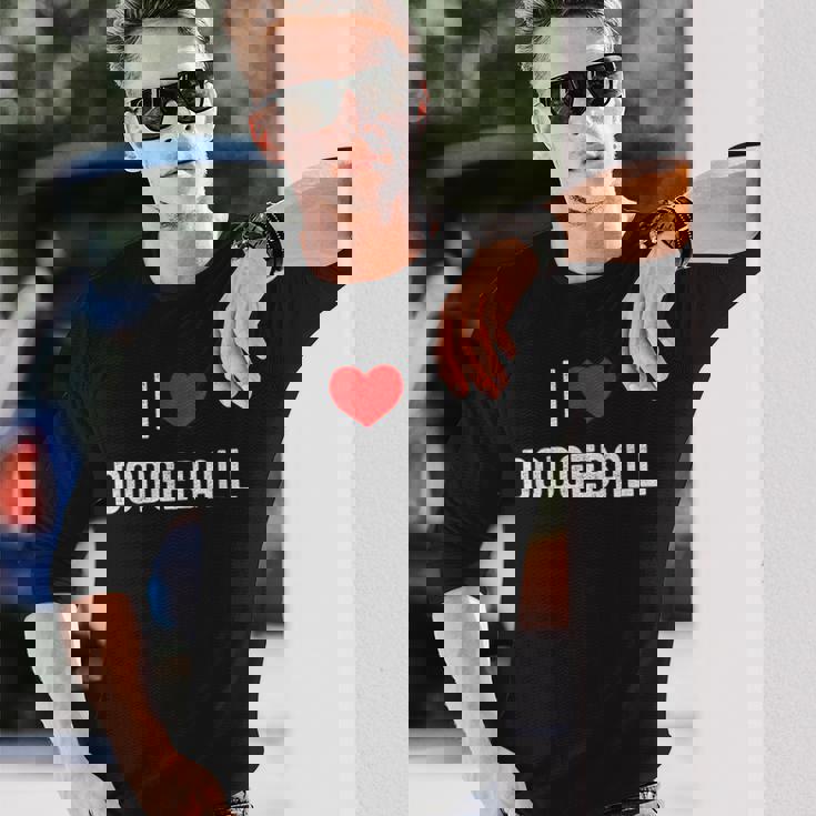 ドッジボール スポーツが大好き 面白いドッジボール愛好家 長袖Tシャツ 彼への贈り物