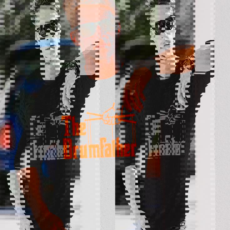 メンズ ドラマーのためのドラマーの面白い引用 長袖Tシャツ 彼への贈り物