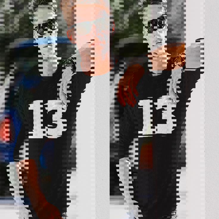 ナンバー13 Thirn スポーツチーム フロントプリント お揃い 誕生日 長袖Tシャツ 彼への贈り物