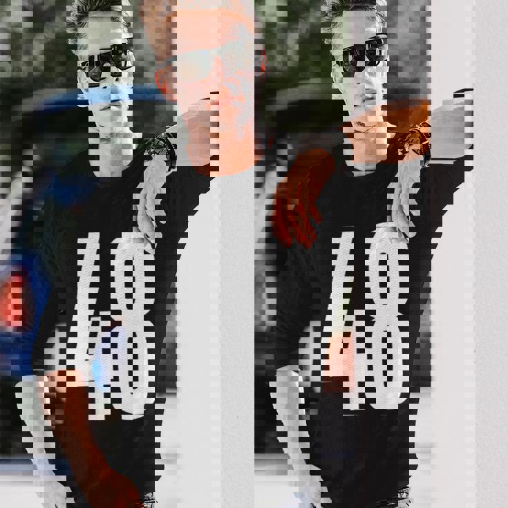 ナンバーフォーティーエイト 48 スポーツチーム制服 誕生日 48 長袖Tシャツ 彼への贈り物