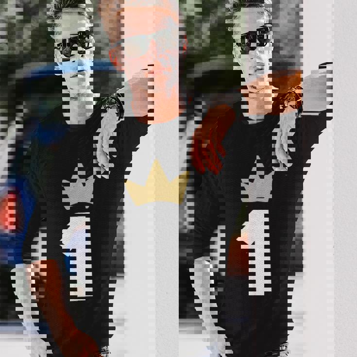 ナンバーワン 王冠 1年 1周年 長袖Tシャツ 彼への贈り物