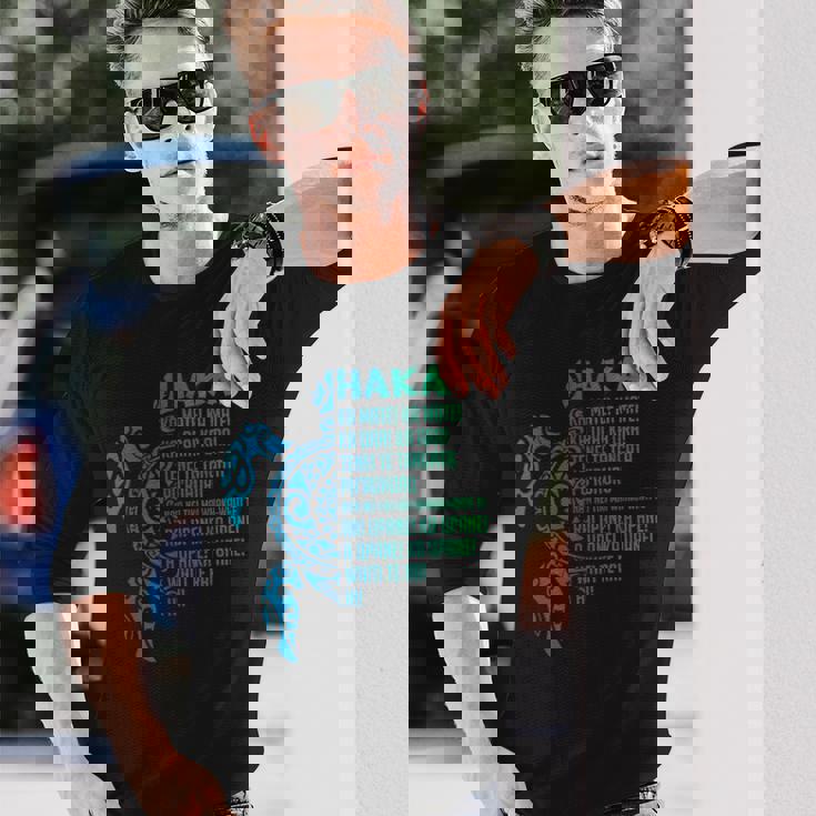 ニュージーランド ハカ カ メイト ソング タートル ラグビー マオリ 長袖Tシャツ 彼への贈り物