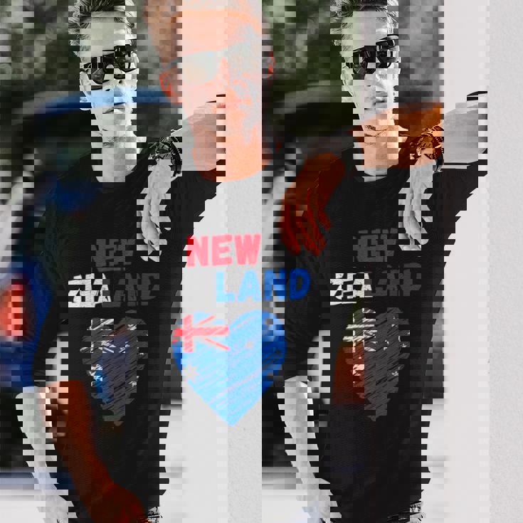 ニュージーランド国旗 ホリデーハート ニュージーランド国旗 長袖Tシャツ 彼への贈り物