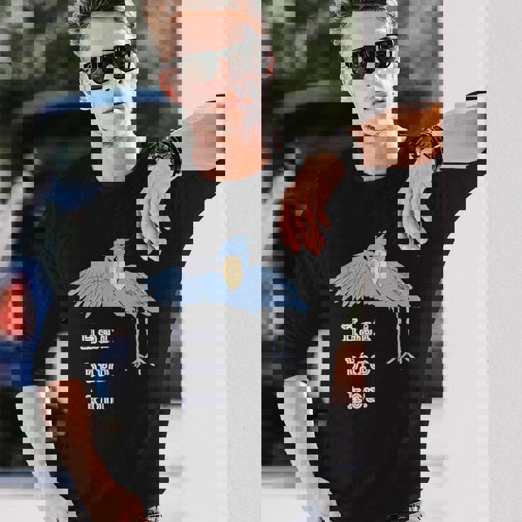 ハシビロコウさん 『ウェルカム』どうぶつフレンズ 動物園の生き物 大きな鳥 長袖Tシャツ 彼への贈り物