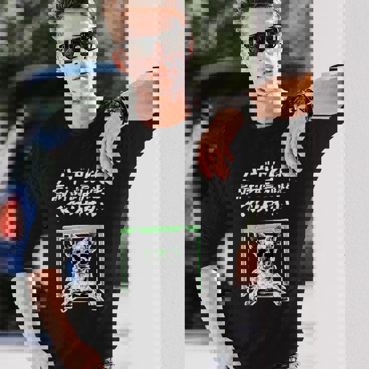 ハードルは高いほどくぐりやすい チワワ グッズ 犬 おもしろ 面白い ネタ 笑える 長袖Tシャツ 彼への贈り物