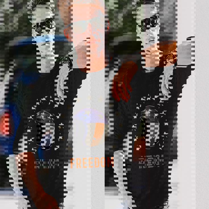 バイカー ヘルメット ライダー アメリカン ハーレー チョッパー バイク ジェット ヘルメット ツーリング イージー 長袖tシャツ 長袖Tシャツ 彼への贈り物