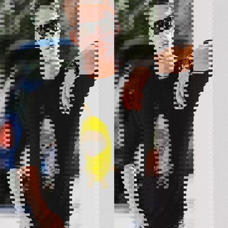 バナナキャット ファニーミーム 長袖Tシャツ 彼への贈り物