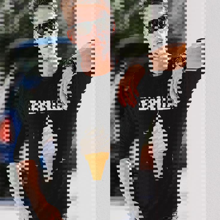 バニラ アイスクリーム コーン ジェラート スイートデザート 冷凍食品 長袖Tシャツ 彼への贈り物