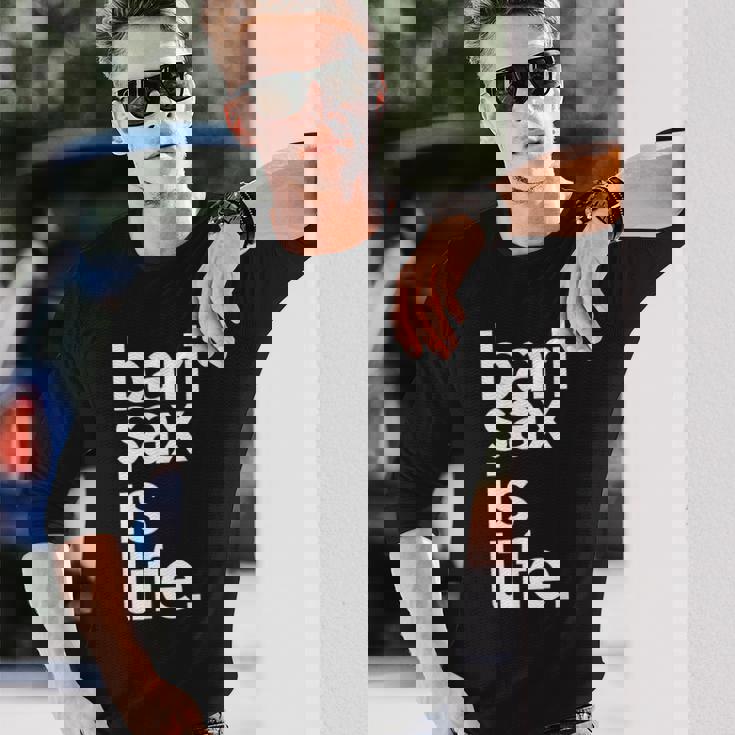 バリトンサックス サックスプレイヤー サックスフォニストギフト 長袖Tシャツ 彼への贈り物