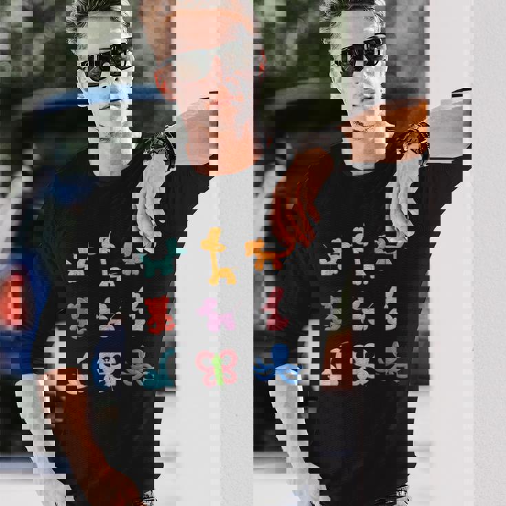 バルーンアート 動物 長袖Tシャツ 彼への贈り物