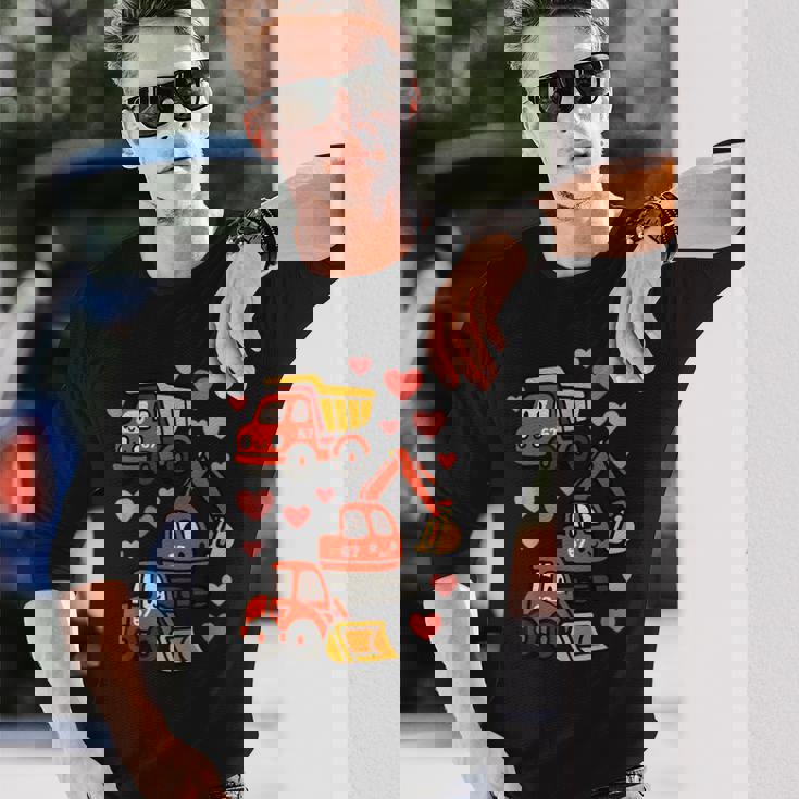 バレンタインデー 建設トラック 面白い 67 男の子 幼児 長袖Tシャツ 彼への贈り物