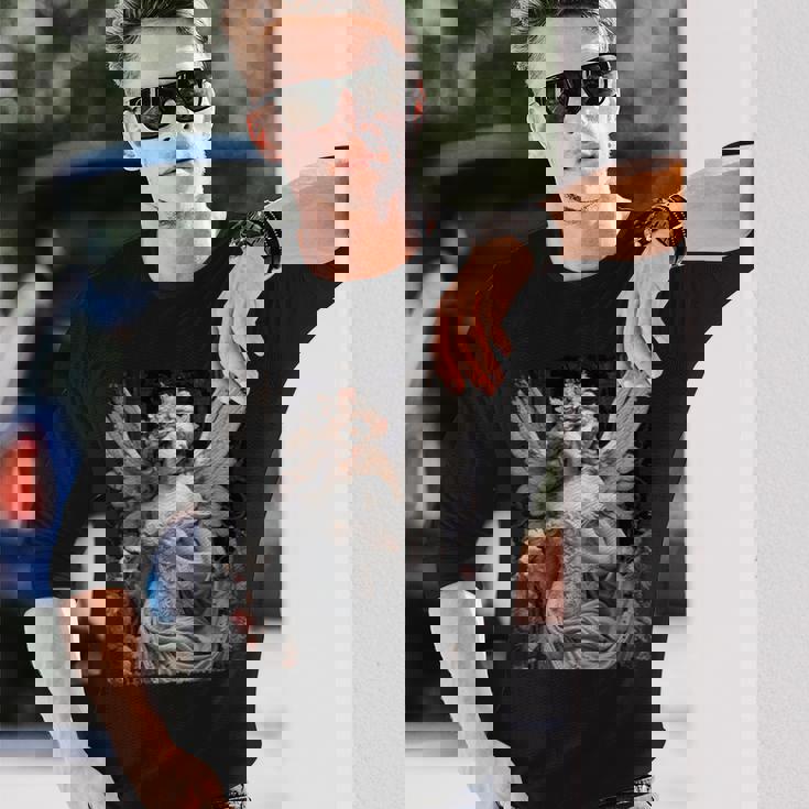 ヒップホップ Y2k ヴィンテージ ヒップスター エッジの効いたアーバン ストリートウェア エンジェル 長袖tシャツ 長袖Tシャツ 彼への贈り物