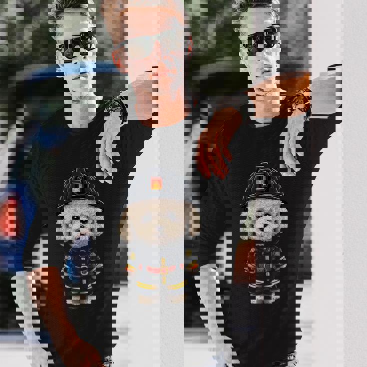 ビション・フリーゼ 消防士の消防士 ビション・フリーゼ 長袖Tシャツ 彼への贈り物