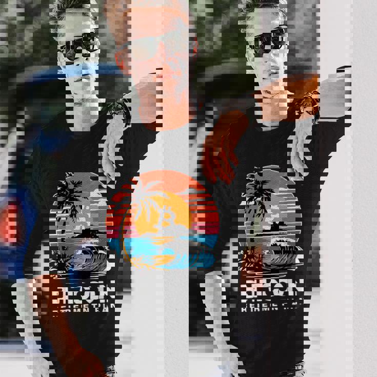 ビットコイン退職プラン Btc暗号取引 暗号通貨 長袖Tシャツ 彼への贈り物