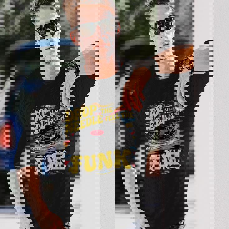 ビニールファンキー音楽愛好家 面白いファンクコスチューム 長袖Tシャツ 彼への贈り物