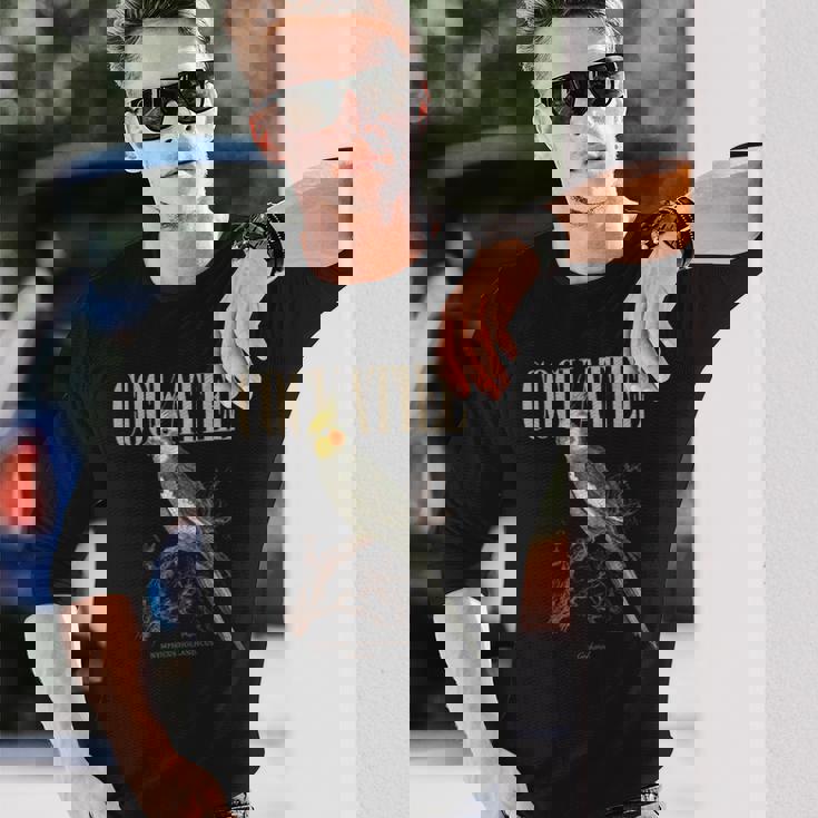 ビンテージ オカメインコ バードウォッチング アート 自然 愛 鳥 長袖tシャツ 長袖Tシャツ 彼への贈り物