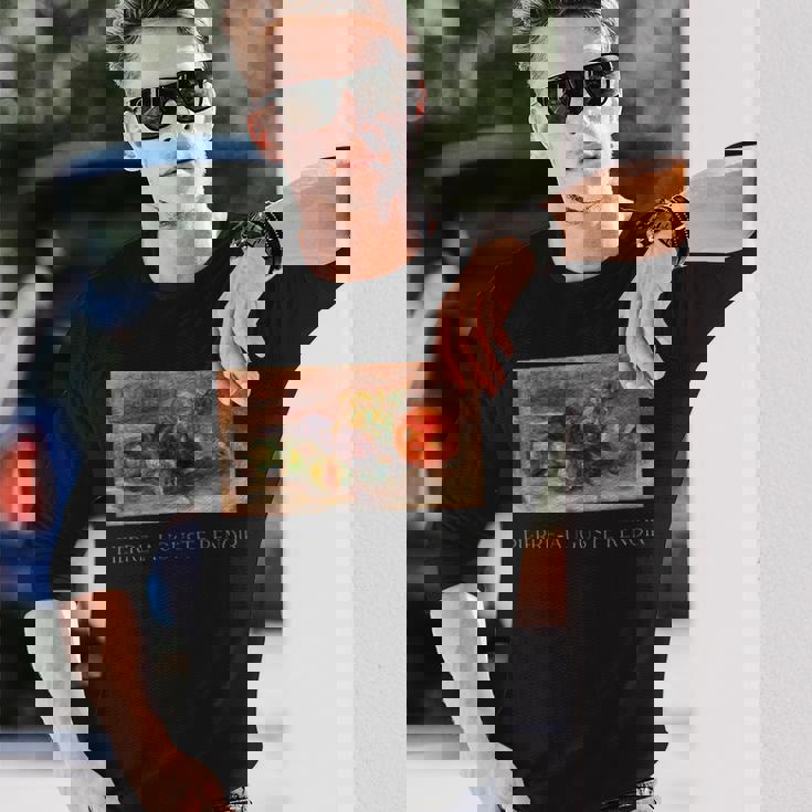 ピエール・オーギュスト・ルノワール作 ザクロとイチジク 長袖Tシャツ 彼への贈り物