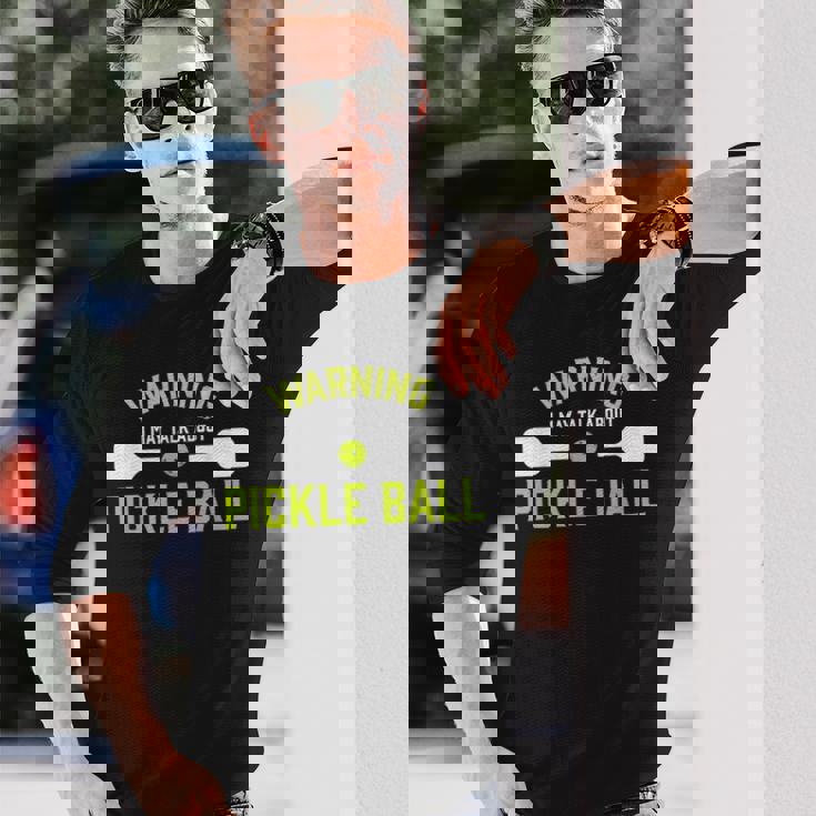 ピクルスボール 警告 面白い 長袖Tシャツ 彼への贈り物