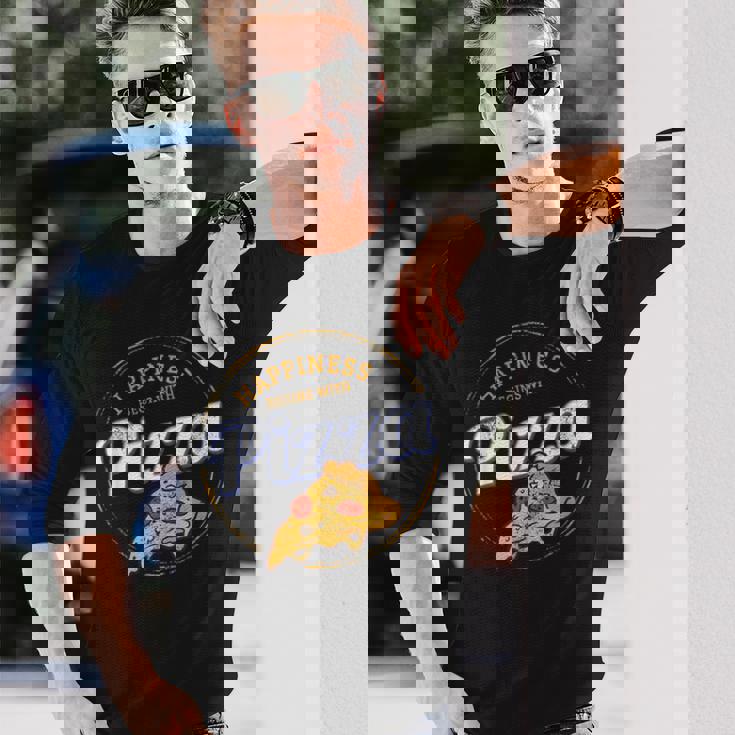 ピザナポリタンレトロスナックビンテージチーズデザイン 長袖Tシャツ 彼への贈り物