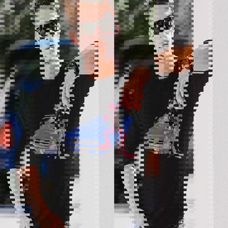 ピンクパンサー ヴィンテージ 1964 コンバーチブル 車 クール キャット 長袖Tシャツ 彼への贈り物