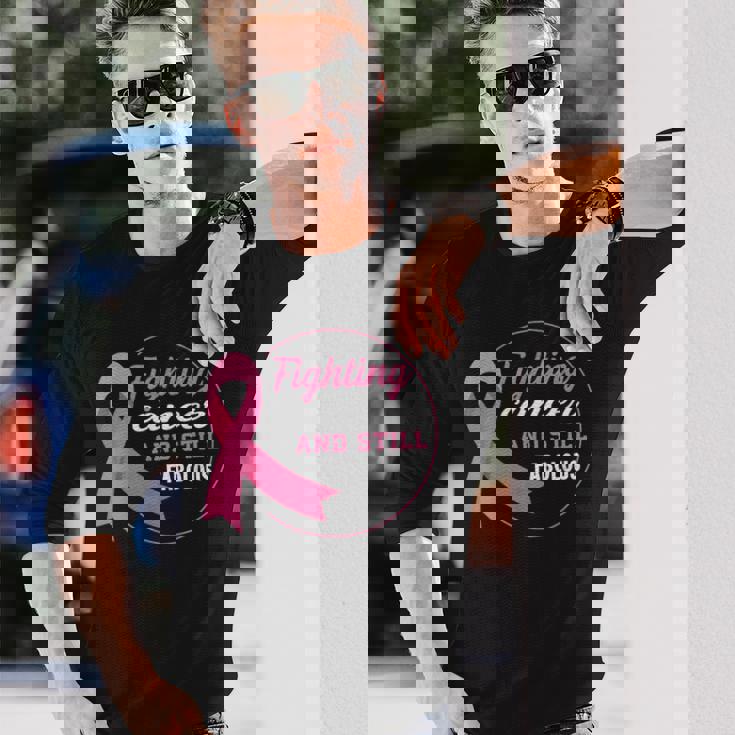 ピンクリボン 乳がん 長袖Tシャツ 彼への贈り物