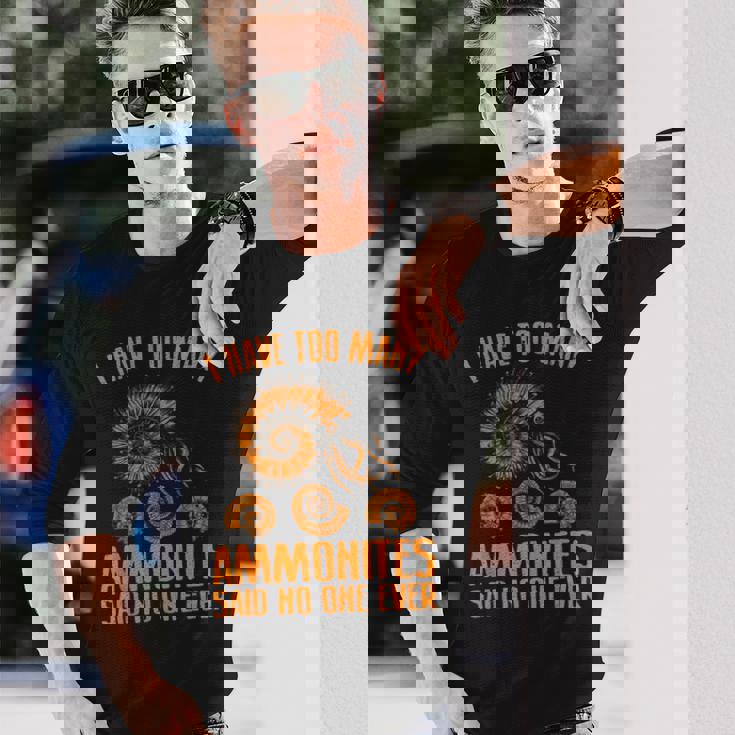 ファニー アンモナイト 化石ギフト メンズ レディース クールな貝殻 ラブ 長袖Tシャツ 彼への贈り物