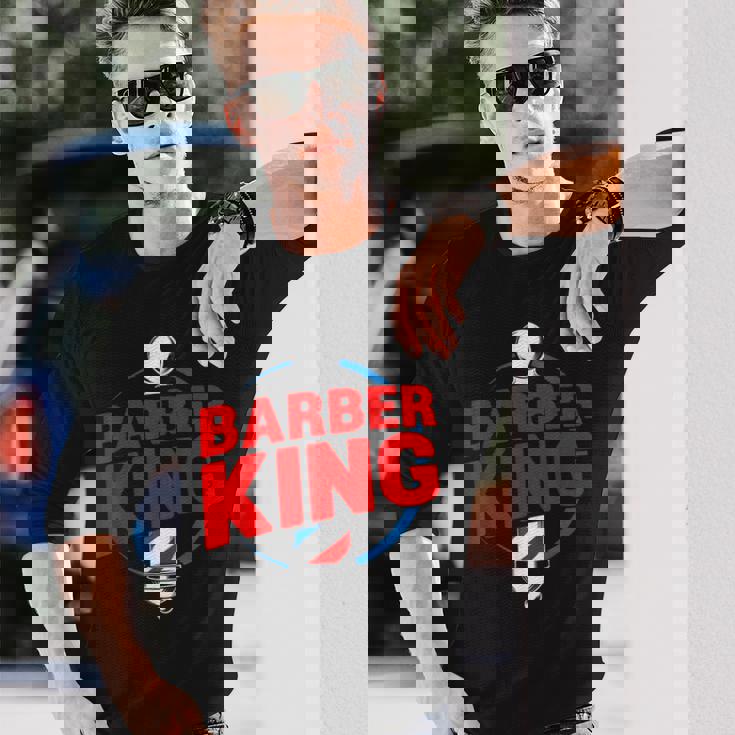 ファニー バーバー キング ヘアスタイリスト ヘアドレッサー バーバーショップ ポール 長袖Tシャツ 彼への贈り物