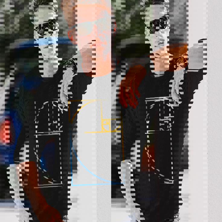 フィボナッチ黄金比幾何学数学tシャツ 長袖tシャツ 長袖Tシャツ 彼への贈り物