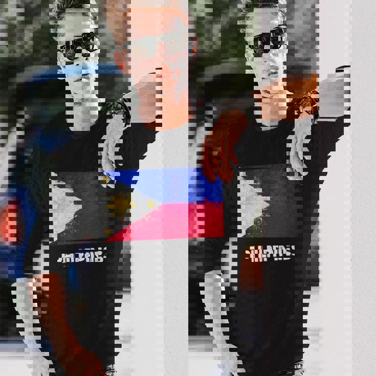 フィリピン国旗tシャツ 長袖Tシャツ 彼への贈り物