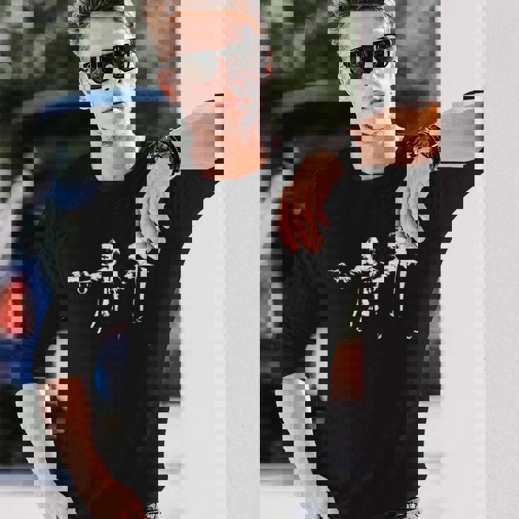 フィロソフィクション ニーチェ＆マルクス 哲学者映画パロディ 長袖Tシャツ 彼への贈り物