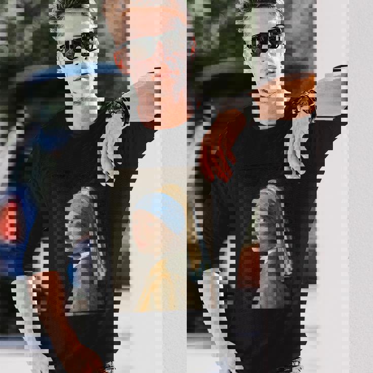 フェルメール【真珠の耳飾りの少女】贈り物 ギフト 長袖Tシャツ 彼への贈り物