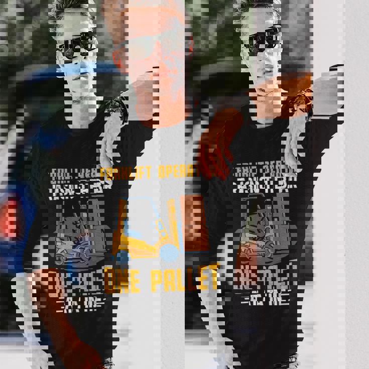 フォークリフト オペレーター レイジングバー パレット フォークリフトドライバー 長袖Tシャツ 彼への贈り物